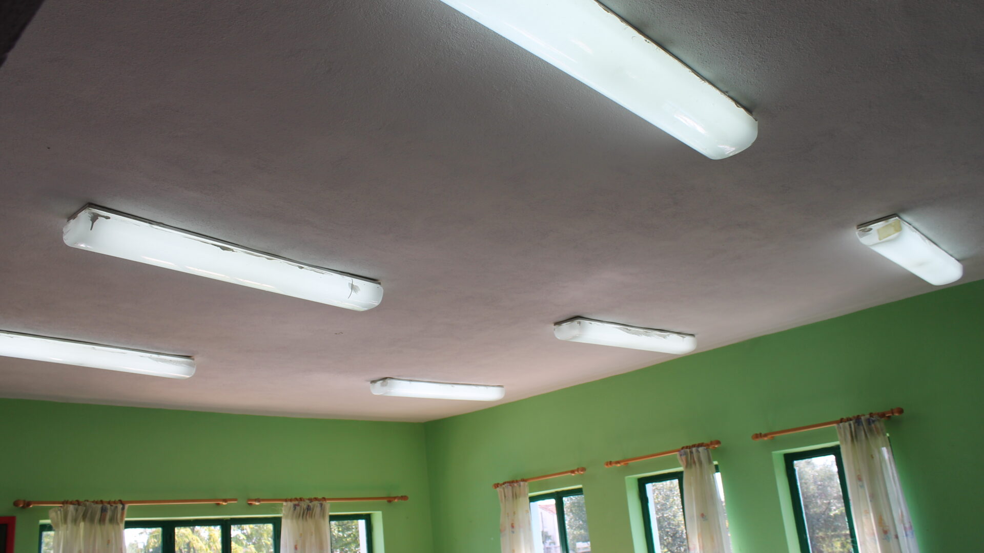 Lighting installation on a school roof 2